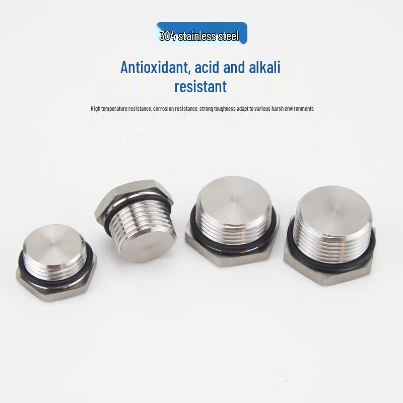 Kedehe DN25 Stainless Steel Metric Thread Sealing Plugs (100-pack) CN plug (adapter included)