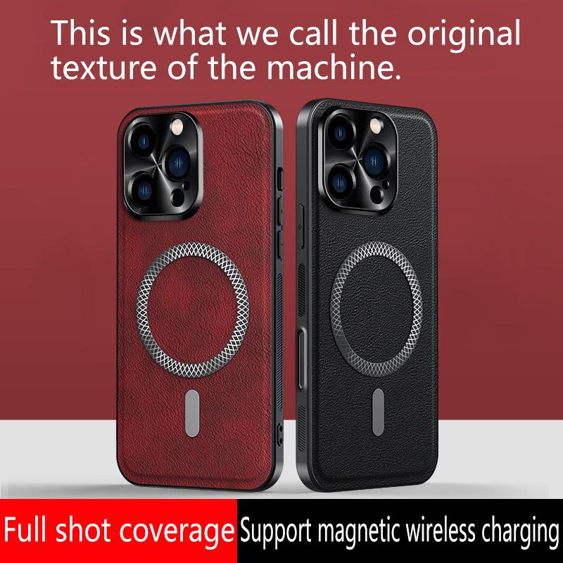 Luxury PU Leather Case For Apple iPhone 16e 16 15 14 13 12 11 Pro Max Plus Magsafe Magnetic Lens Protection Shockproof Cover