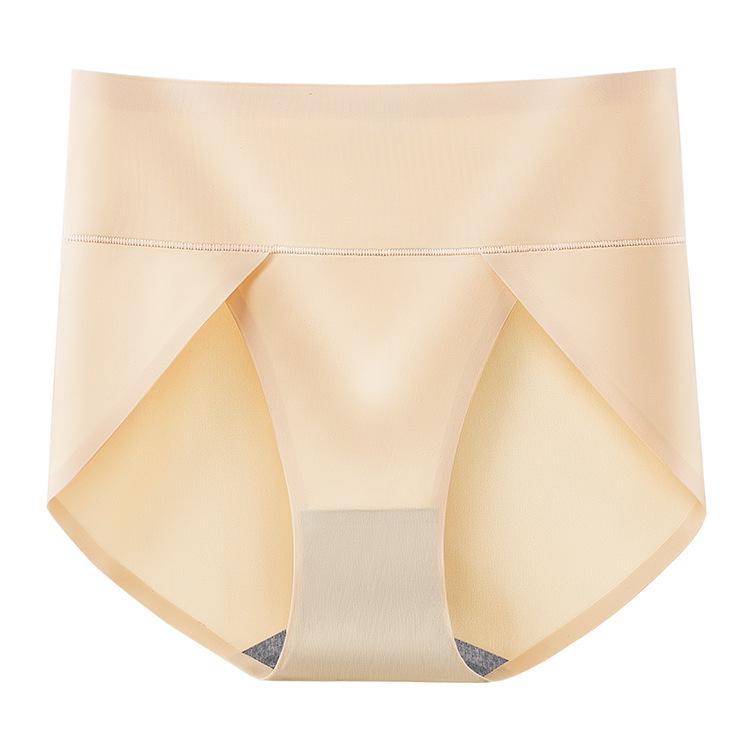 High Waist Solid Color Plus Size Seamless Women's Panties, Pure Cotton, Breathable, with Cotton Crotch.