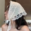 Foulard da Testa Vintage in Pizzo per le Vacanze Foulard Triangolare Floreale Colorato Stile Pastorale Raffinato Foulard per Capelli in Stile Francese Donna