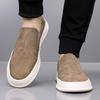 Nowa Moda Khaki Szare Wsuwane Mokasyny Męskie Uniwersalne Skórzane Platformy Buty Codzienne Męskie Luksusowe Projektanta Obuwie do Chodzenia