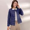 Women's Winter 2026 Down Jacket: 90% Down, Solid Color, Round/V-Neck, Long Sleeve, Plus Size Outerwear