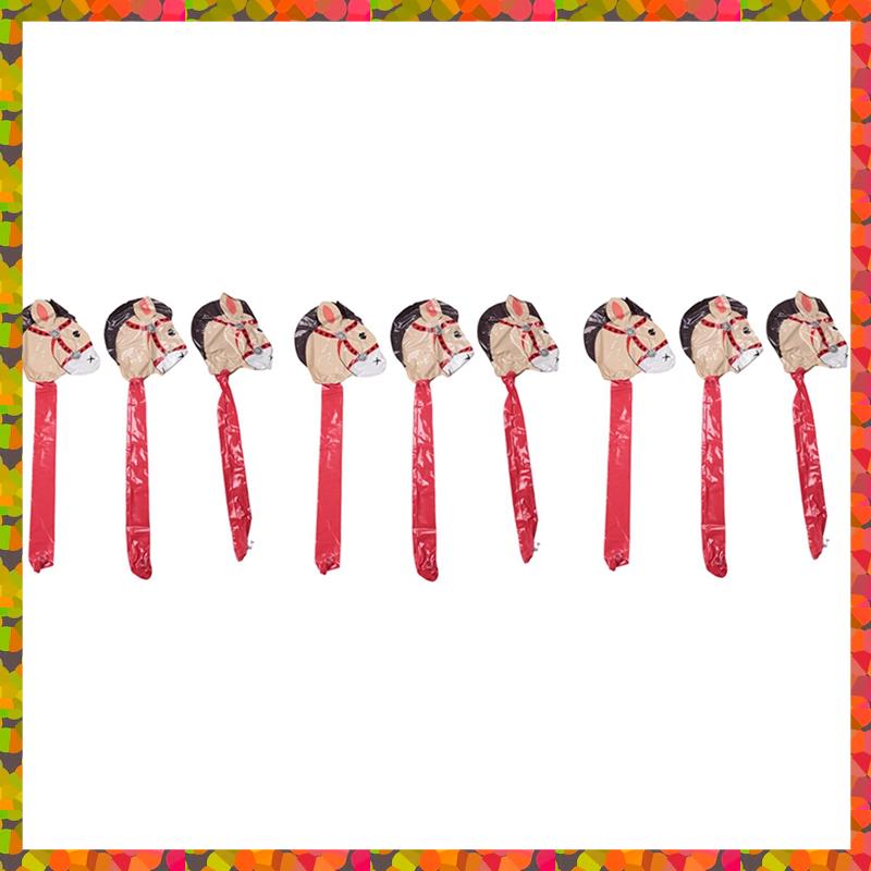 Förderung! Kinder 9-teiliges aufblasbares Cowgirl-Pferd-Stabköpfe, Lern-PVC-Ballons, Tolle Outdoor-Geburtstagsgeschenke