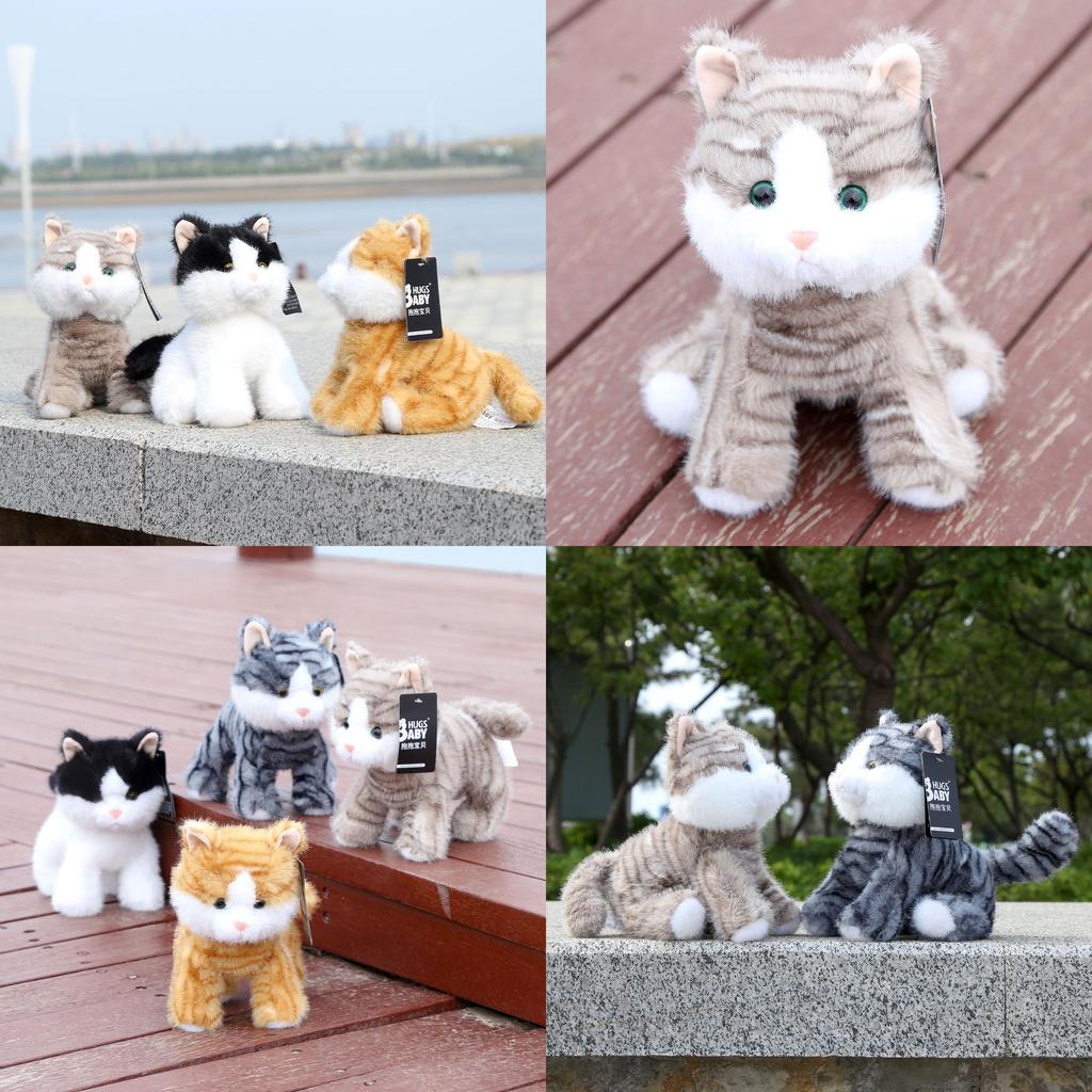 Cute Orange Gray Blue Yellow Cat Plush Doll Children Toy For Kids And Babies Gift