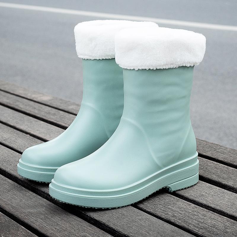 New rain shoes women's fashion medium tube rain boots women's Korean version of the trend adult work shoes women's non-slip