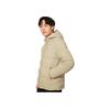 LiNing Logo Print Hooded Short Down Jacket Men Outerwear Off-White AYMS145-3