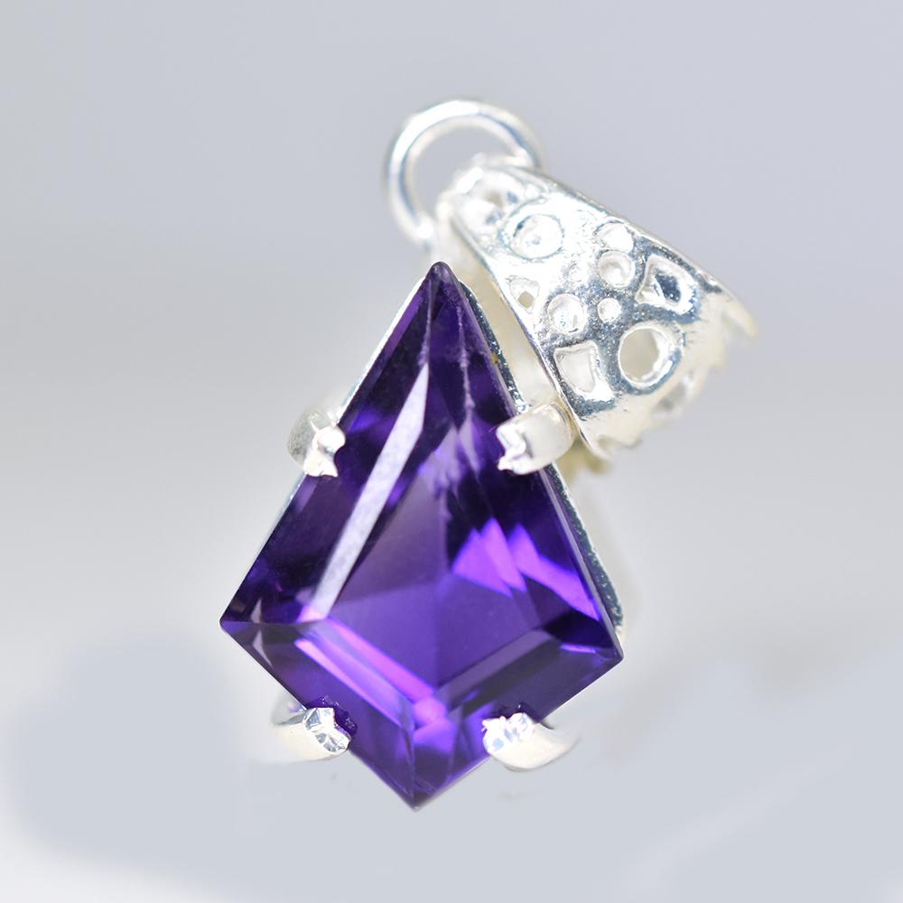 Natural Purple Sapphire 20.35 Ct 925 Sterling Silver CERTIFIED Fancy Pendant MY-PD-155-NS