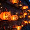 Halloween Pumpkin Lights Lantern, LED Light Up Hollow Ornament, Battery Operated Atmosphere Lighting Statue with Warm for Indoor Outdoor Party