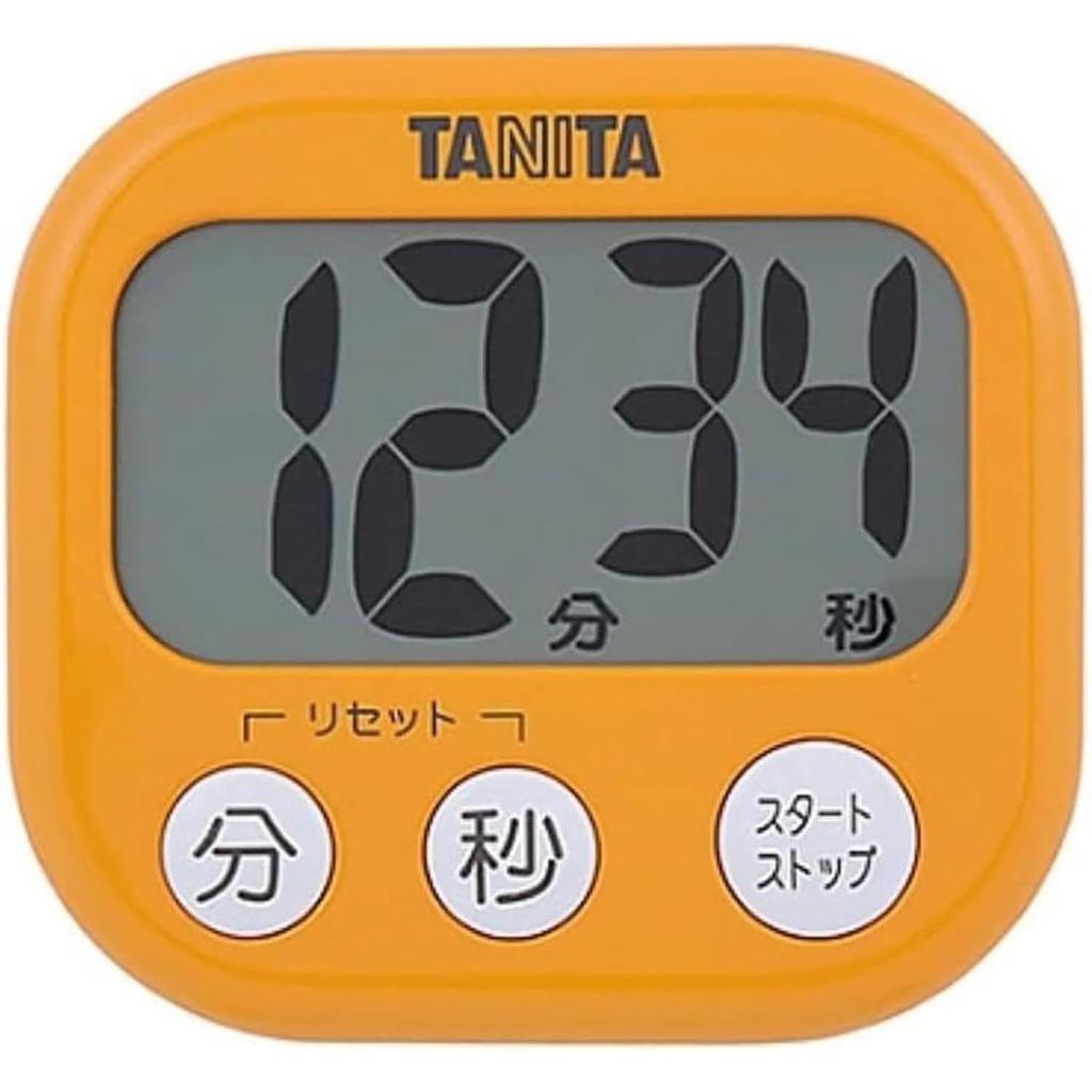 Tanita Küchentimer Lern Timer Großer Bildschirm Laute Lautstärke 100 Minuten Magnetischer Ständer Enthalten Orange Dekamie TD-384
