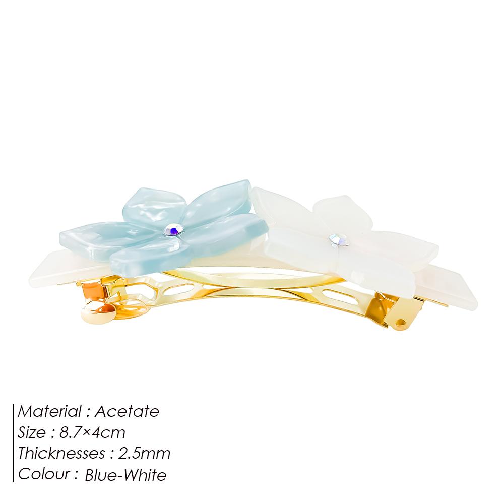 

eManco High Quality Two-Tone Light Color Flower Barrettes Valentine s Day Surprise Gift Acetate Hair Accessories Side Hair Clip Size fits all