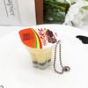 Food Play Miniature Pudding Keyring Creative Slow Rebound Pinch Pendant Pudding Keychain  Birthday