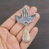 Natural Fossil Coral Gemstone 925 Sterling Silver Jewelry Designer Pendant 3.12" AJP-2084