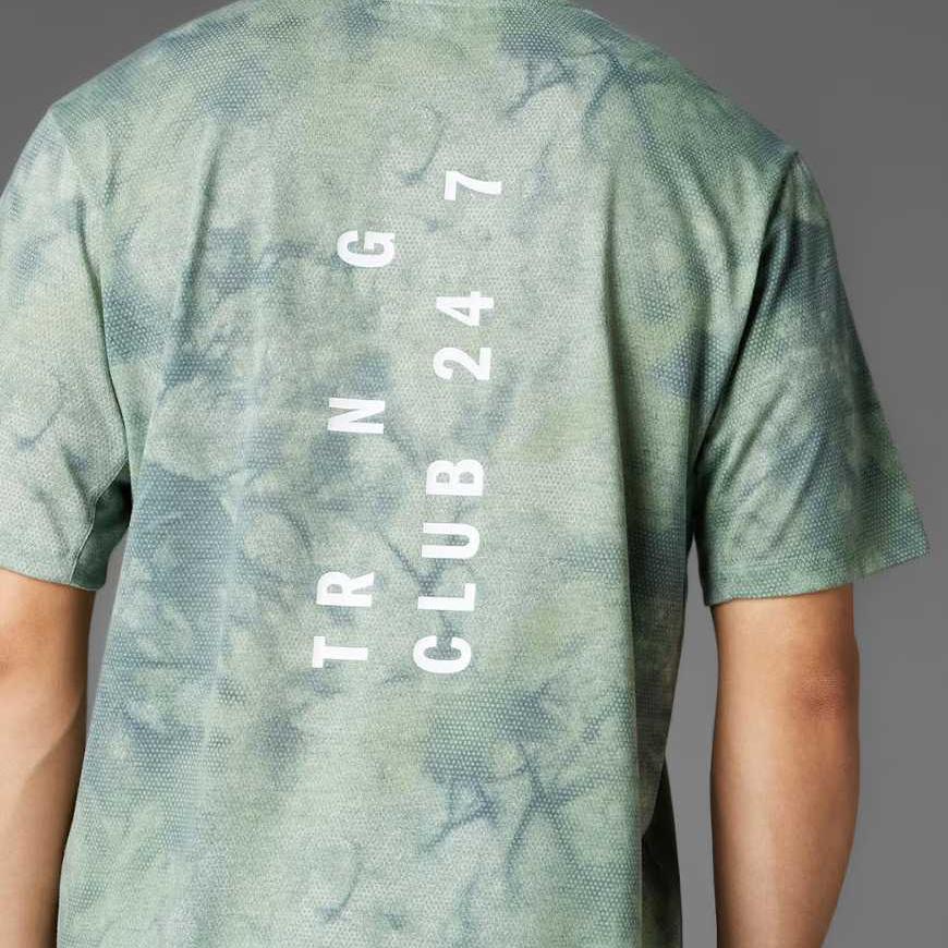 Adidas Power Graphic Comfortable Versatile Simple Fashion Short Sleeve T-Shirt Men Tops Green JP3343