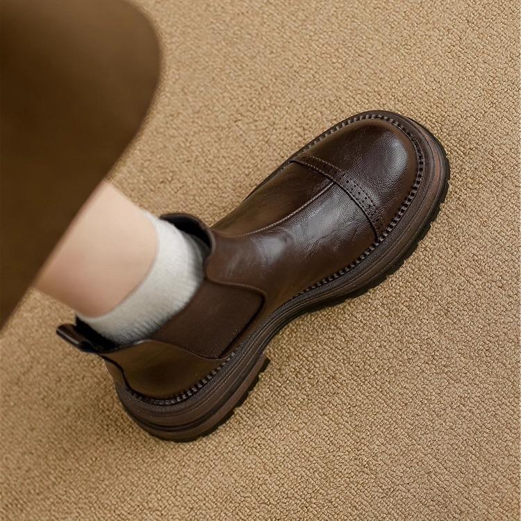 Short Boots Women's Large Size Retro Chelsea Women's Boots New Autumn and Winter British Style Ankle Boots Women's Shoes