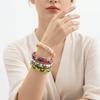 Colorful Enamel Flower Bangle Traditional Glazed Bangle Women's Hand Bracelet  Jewelry Gifts