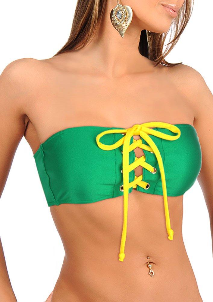 Badedrakt Tube Topp med Maljer Størrelse Grønn [Sanas] (GG (Japansk XL), (SG) Blank)