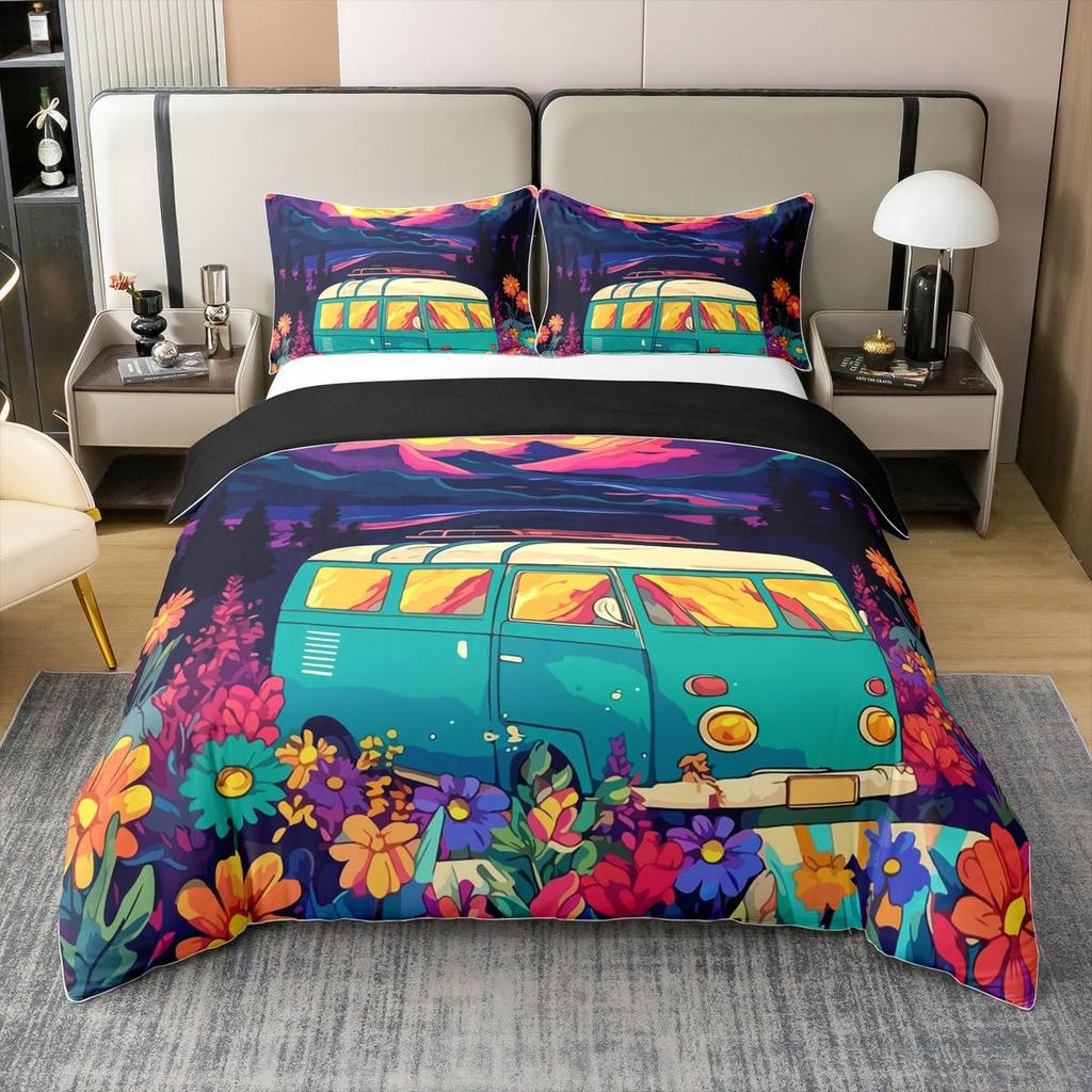 Tropical Single Bed Duvet Cover Queen Size Summer Hawaiian Kids Bedding Set For Boys Girls Surfboard Floral Quilt Cover 3 Pics