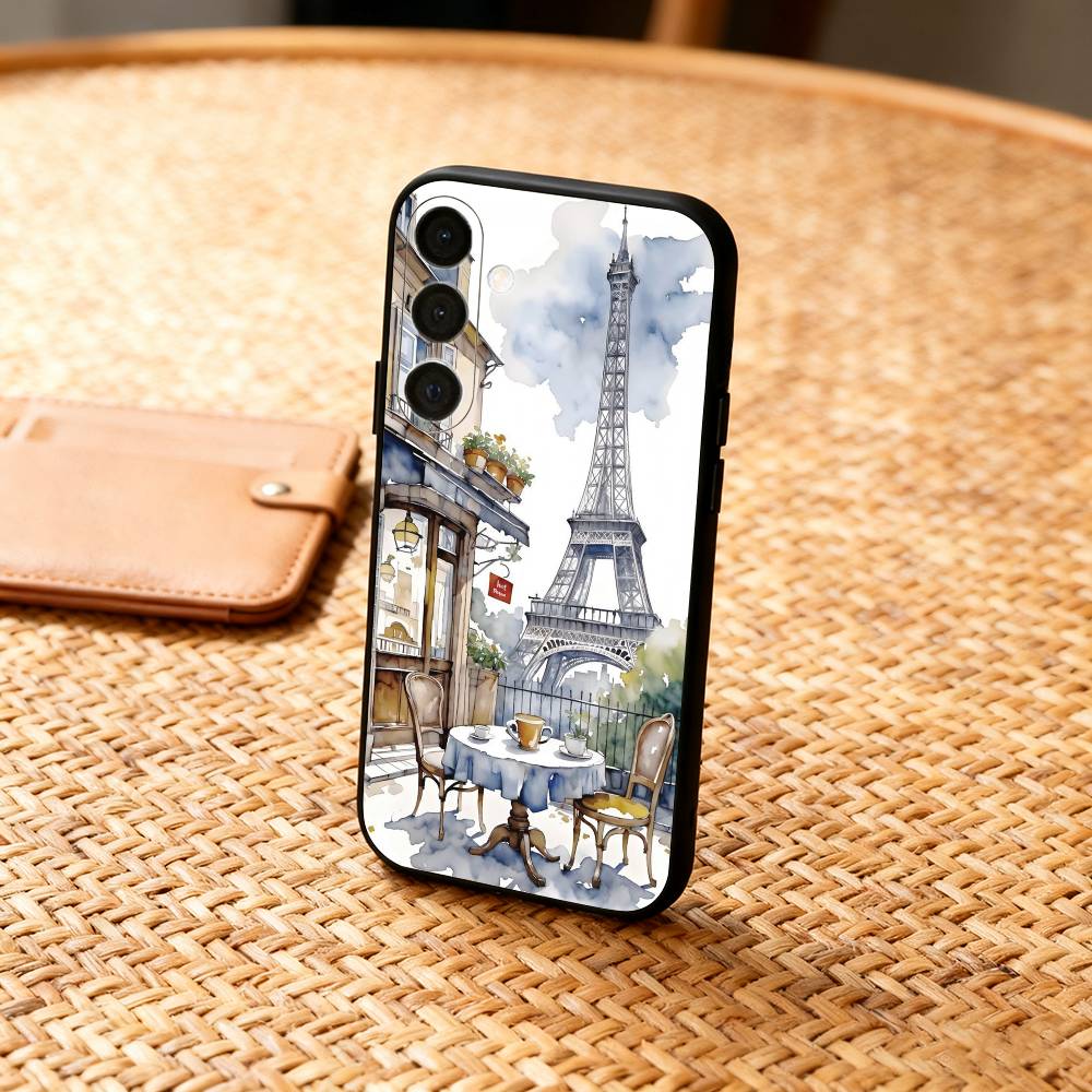 Paris Eiffel Tower Romantic Landmar  Phone Case For Samsung  A73,A21s,A22,A31,A32,A52,A53,A71,A80,Soft Black Shell