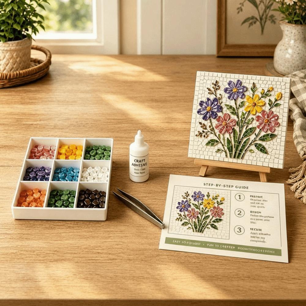Mosaic Craft Supply Mosaic Kit DIY Beginner Friendly Glass Mosaic Kit Ocean Animals Theme