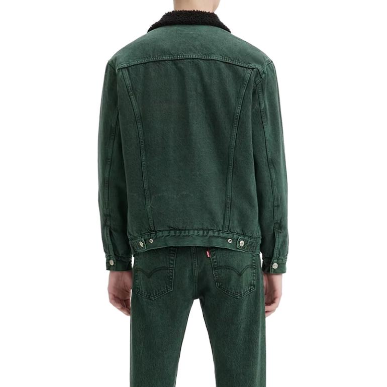 Pánská bunda Levis Relaxed Fit Sherpa Trucker Jacket Zelená A5784-0008