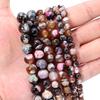 6/8/10mm Two Color Fire Agate Natural Stone Beads Orange Round Loose Beads For Jewelry Making DIY Necklace Bracelets Accessories