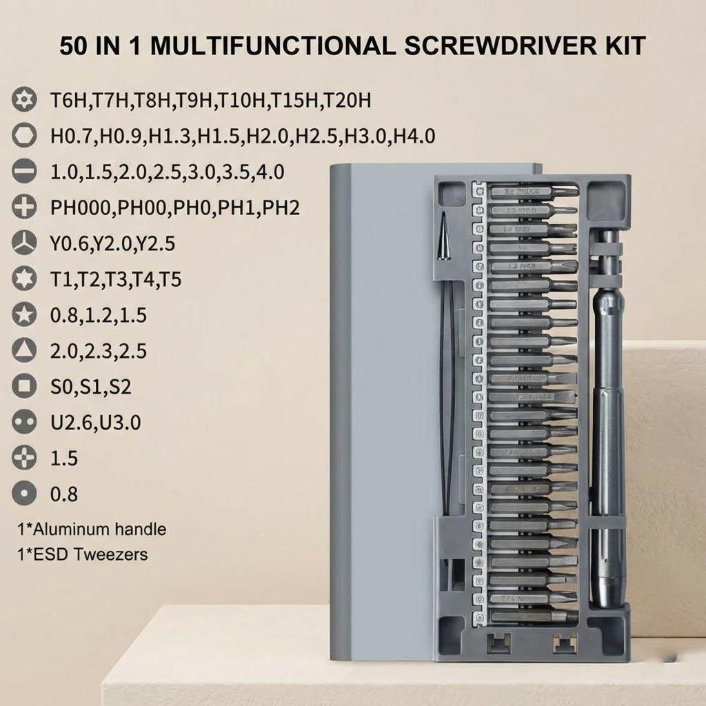 

Magnetic Screwdriver Set 50 in 1 Pentalobe Y Torx Phillips Tips for Cell Phone PC Watch Repair Hand Tools Kit Professional