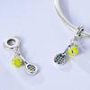 925 Silver Charms Beads Sport Basketball Football Tennis Volleyball Golden Pendant Fit Women Girl Fine Jewelry