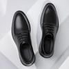 2025 Autumn Wedding Shoes Young British Style Men's Low Heel Round Head Lace-up Formal Wear Business Professional Leather Shoes 4882