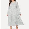 Tooxika Autumn New Women's Clothing Large Size Floral Dress Women's Long Sleeve Loose Bottoming Skirt