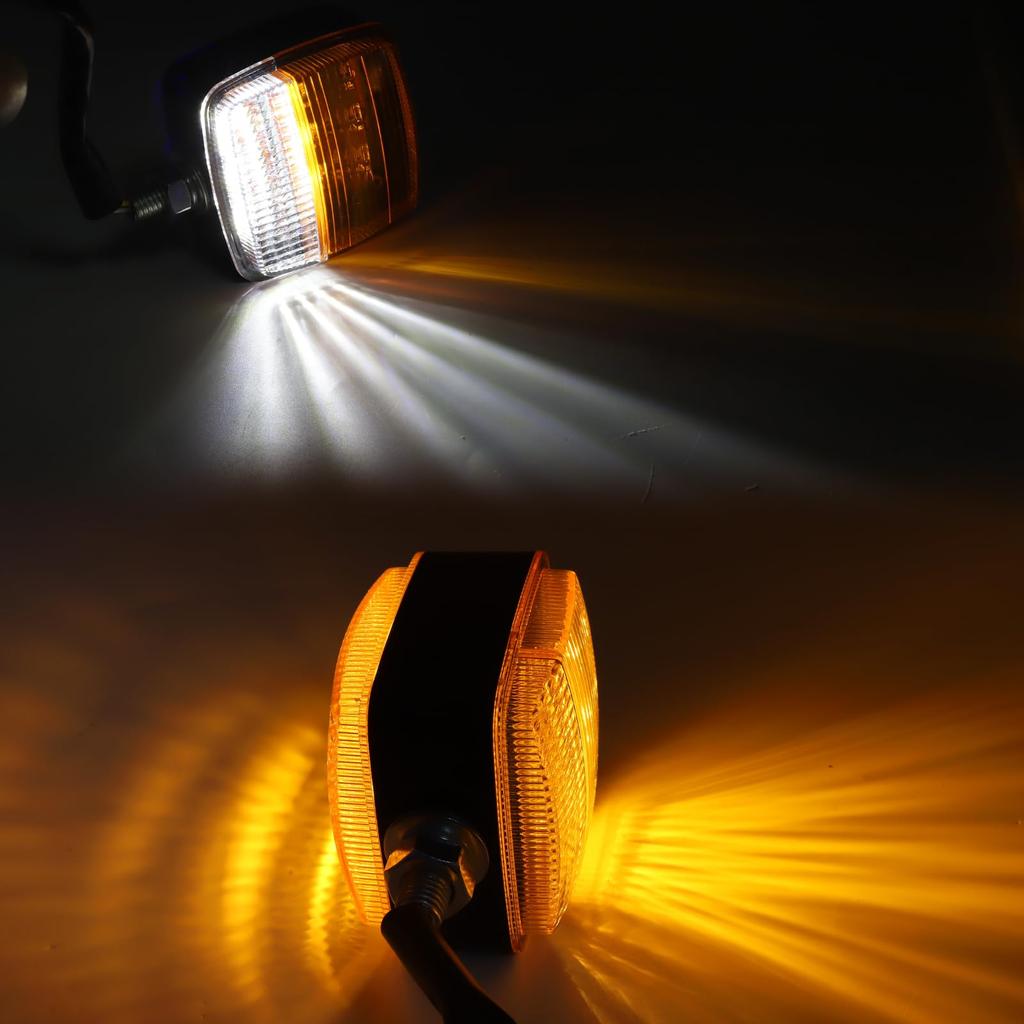 Ygmylandbb Seitenmarkierungsleuchte 12V 13 Universelle Passform für Industrie und Seitenmarkierung Hoch Amber und mit Tagfahrlicht 2er-Pack Doppelseitige Lampen, LED,