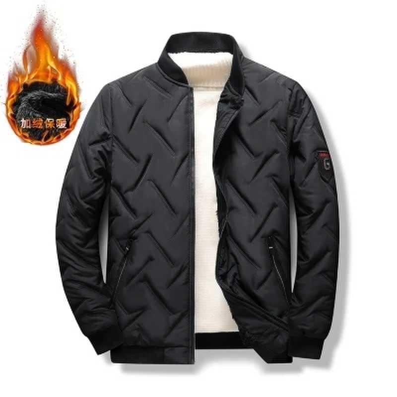 The new main push velvet autumn and winter cotton-padded jacket men's cotton-padded clothing stand-up collar trendy brand thermal top lgo