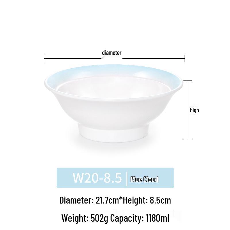 Imitation Porcelain Melamine Ramen Bowl - Large Douli Hat Design for Soup, Mala Tang, Rice Noodles