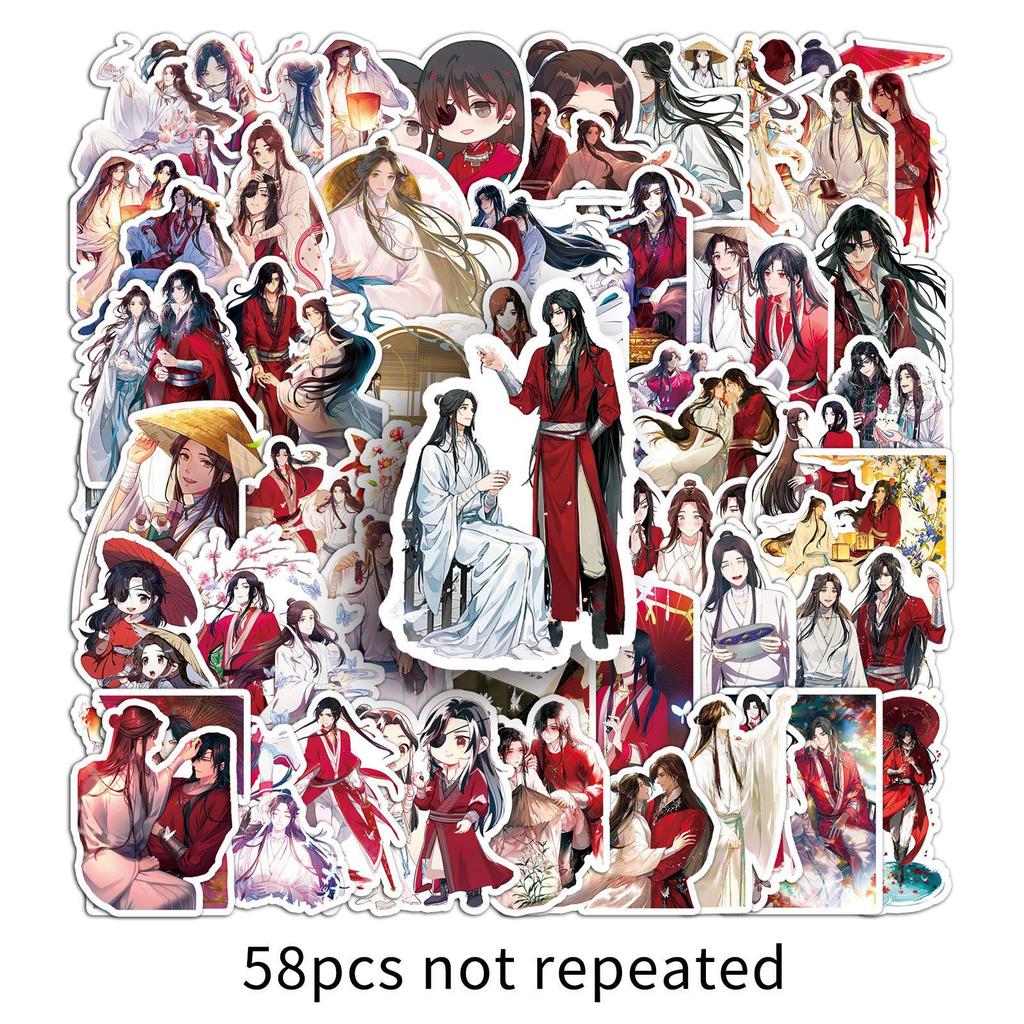 Heaven Official's Blessing: 58 Waterproof Stickers - Xie Lian & Hua Cheng Decor