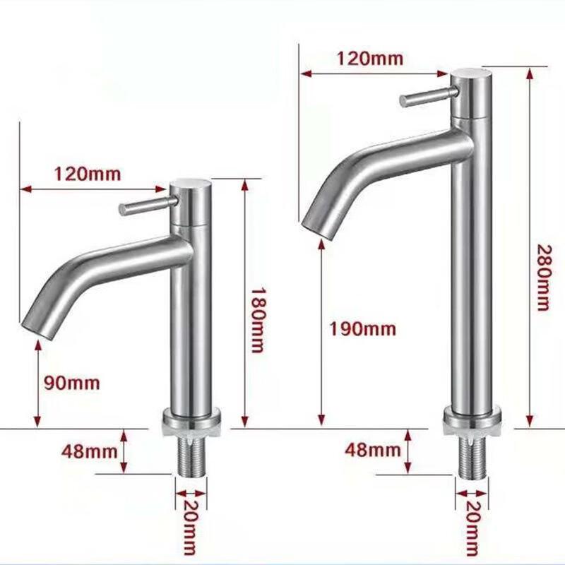 OEING Brushed Stainless Steel Wall-Mounted Single Cold Basin Faucet