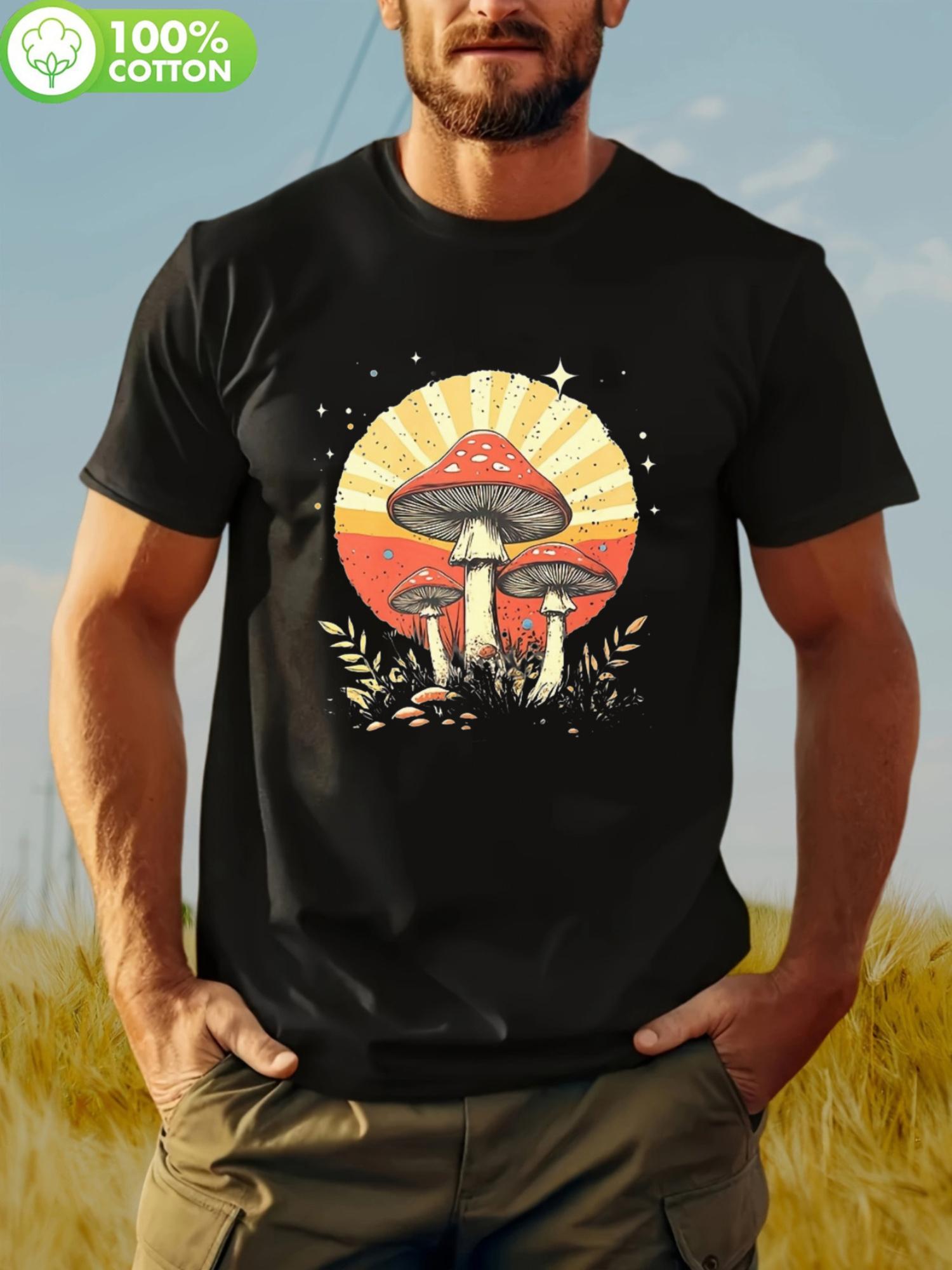 

Vintage Mushroom Graphic T-shirt - Soft Cotton Knit L