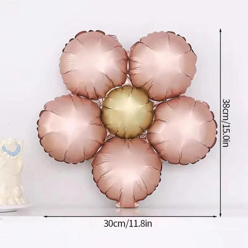 

5pcs Matte Flower Aluminum Film Balloons Christmas Decorations Birthday Wedding Party Balloon Shower Event Supplies Toy Globos 5pcs рожевий колір золота