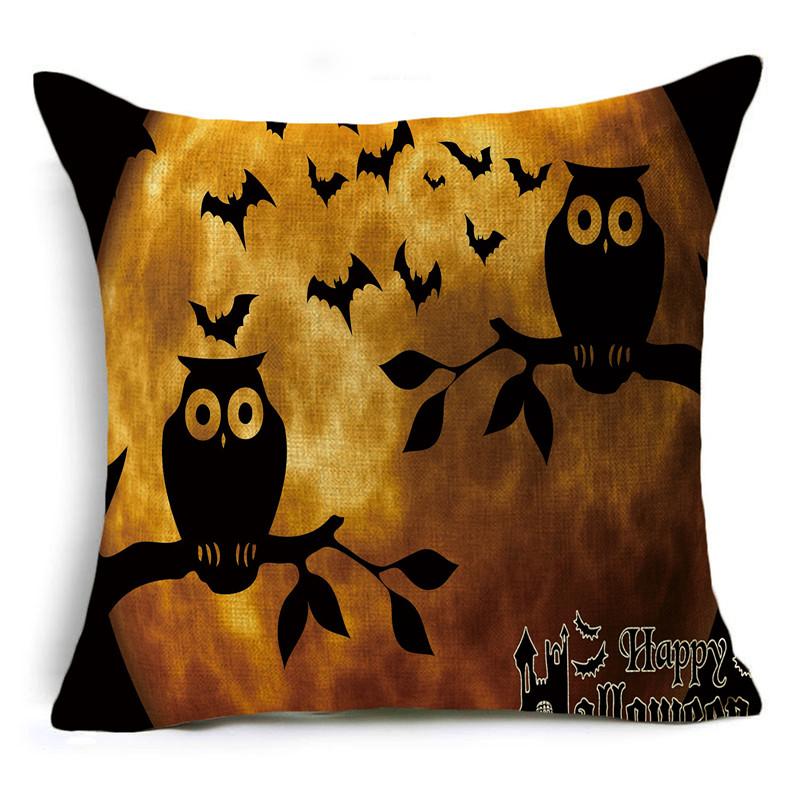 Halloween Theme Moon Night Series Pillowcase Dark Wind Sofa Cushion Cover Holiday Gift 40*40cm/45*45cm/50*50cm
