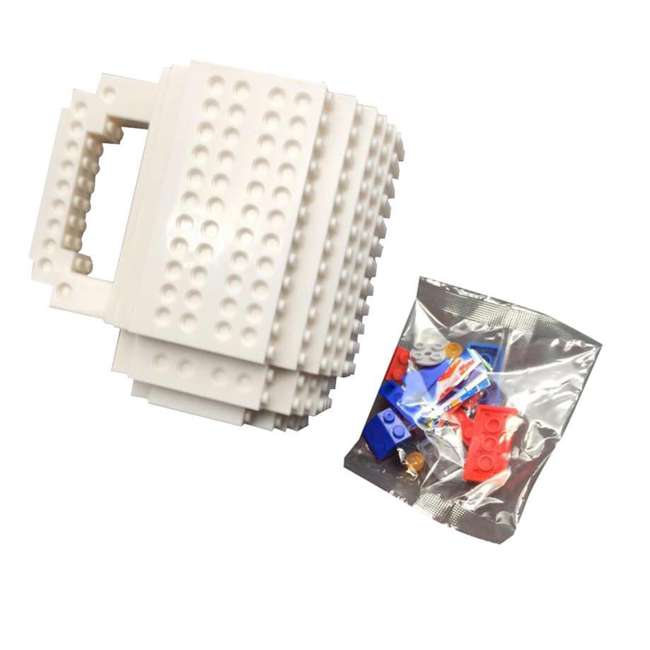 

1 шт. Кружка Собери кирпичик Кружки для кофе из строительных блоков Кружка для замороженного кофе Блок Сделай сам White