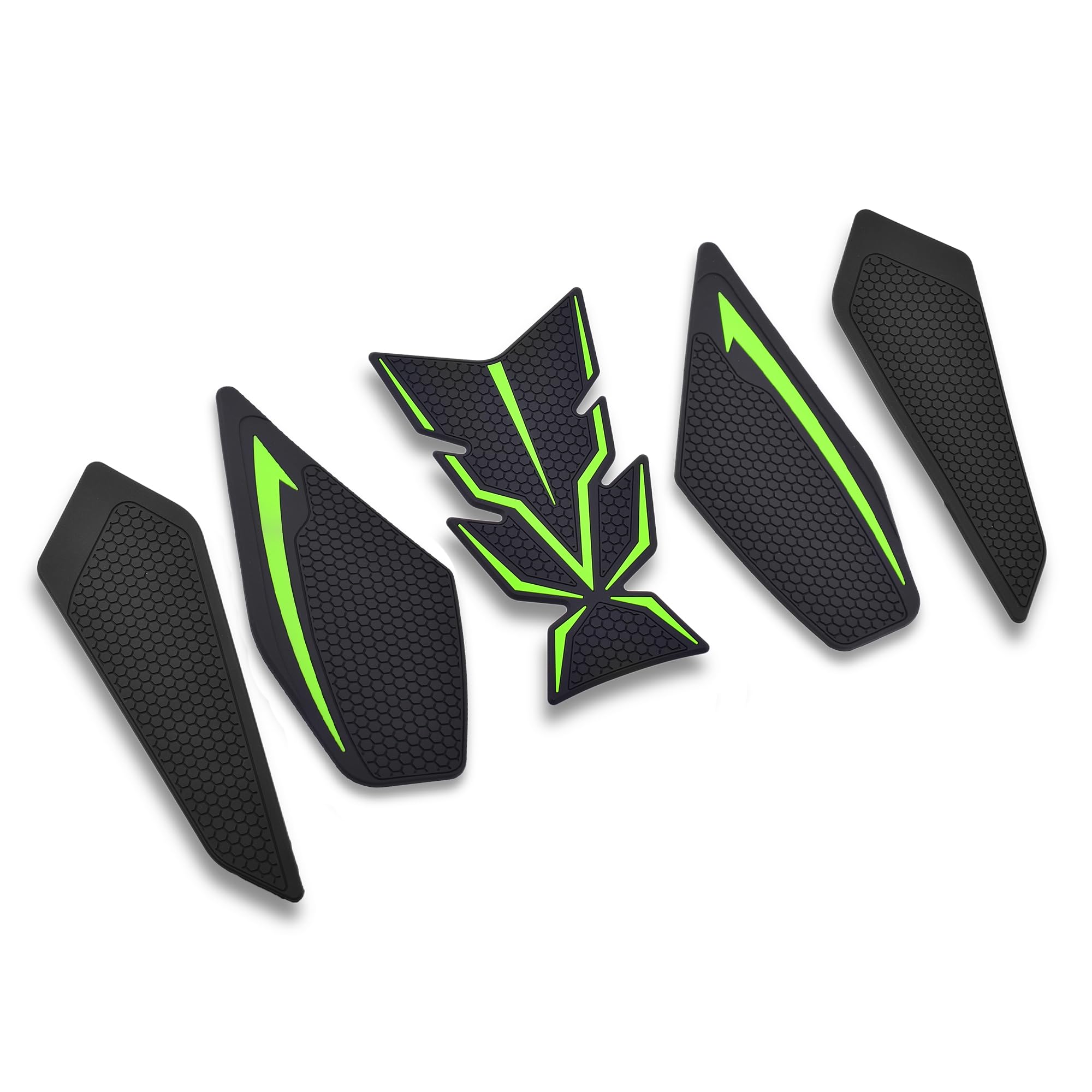 LEDISHUN Traction Pad Street Bike Kit for Kawasaki ZX-25R/SE (2023~), ZX-4R/SE, and ZX-4RR (2024~) Tank Pads (Green, Left, Middle, Right, Bottom, Set