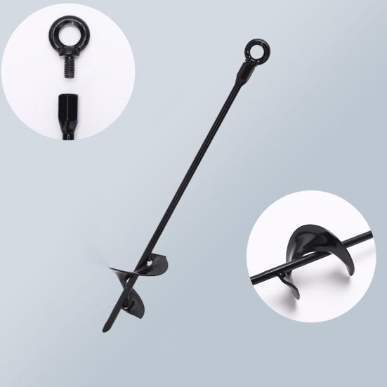 4Pcs Spiral Ground Anchors Heavy Duty Trampoline Anchors Anti-rust Stable Fixation Tent Stakes with 14mm Drill Socket for Swings Sheds