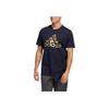 Adidas Gold Logo Printed Round Neck Sports Short Sleeve T-Shirt Men T-Shirt Dark-Blue HE4790