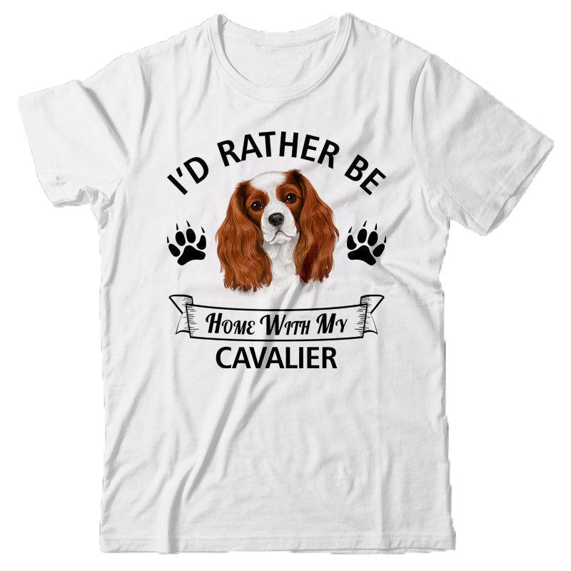 

Fashion Brand Tops Male Tshirt Men Cavalier King Charles Spaniel T-Shirt - I D Rather Be Home with My Men Cotton Tees Streetwear M