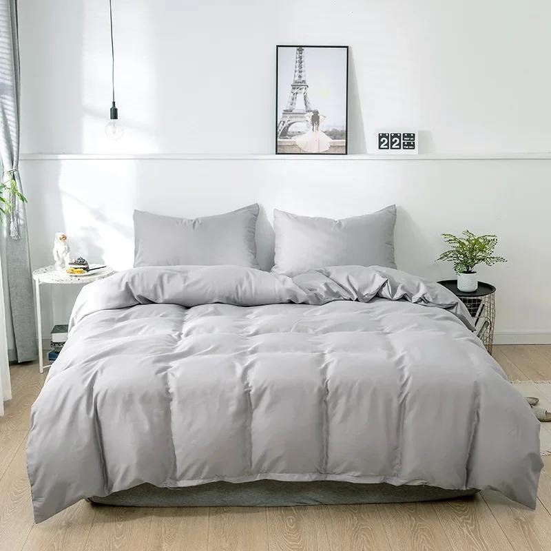 

Nordic Solid Color Sanding Duvet Cover 220x240 Single Double Queen King Simple Постельное белье Наволочка Постельное белье (Нет простыни) 3pcs 240x220cm