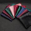 Men'S Banquet Guests Wedding Groom Suit Dress Pocket Towel British Retro Cashew Flower Striped Square Towel