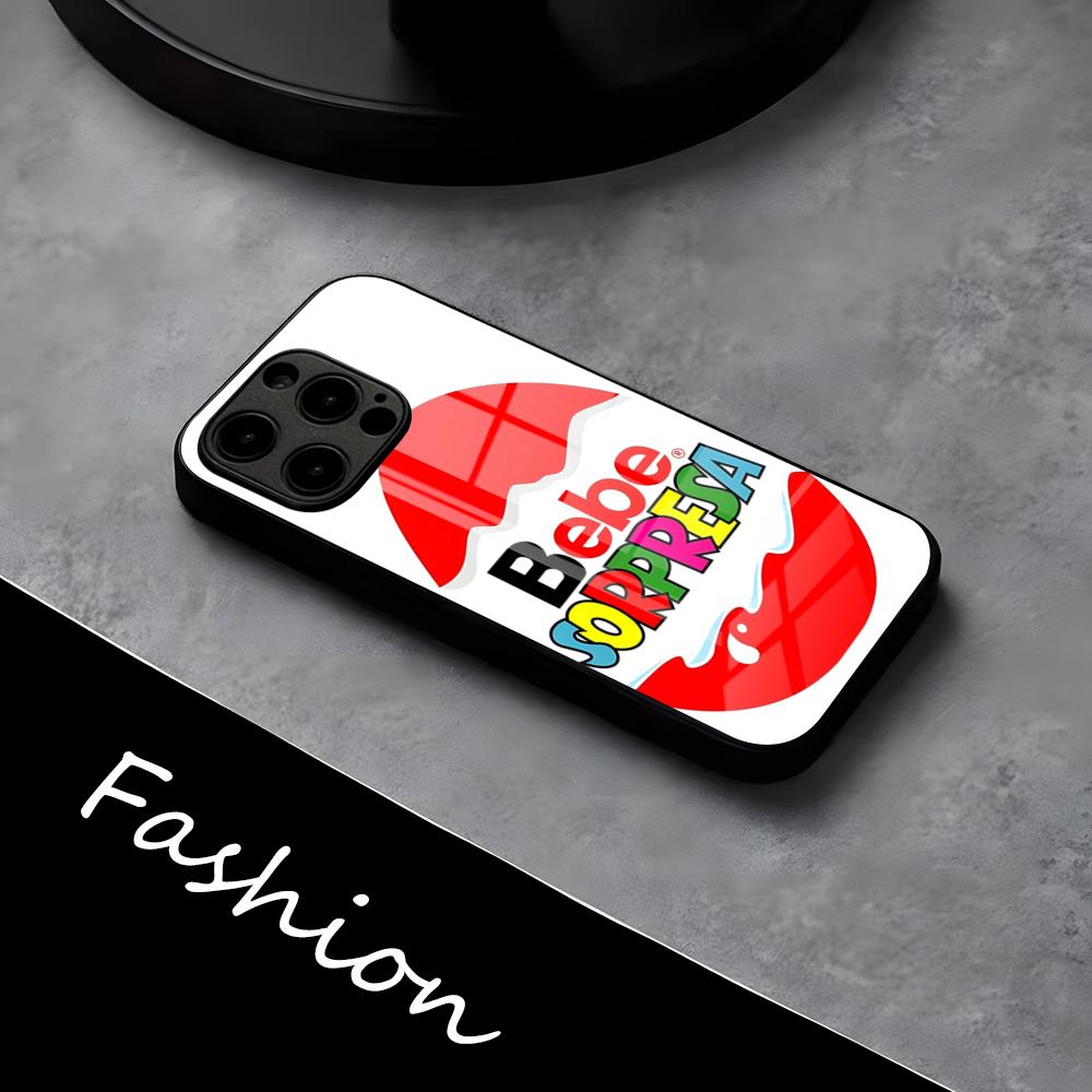 Trolly Egg K-KINDER JOY Surprise Phone Case For IPhone 17 Pro Max 16 15 14 Pro Max 13 11 X Xs Xr 8 7Plus Glass Cover