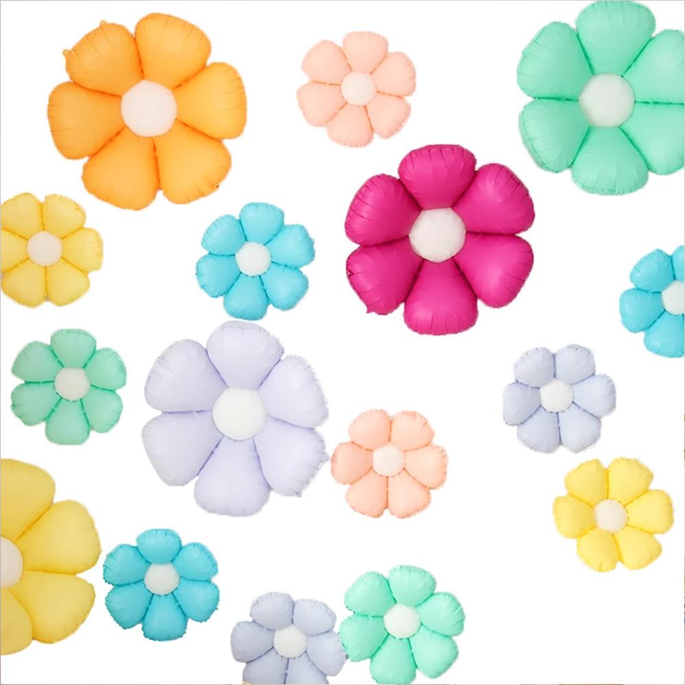 Candy Color Sunflower Daisy Flower Matte Modeling Aluminum Film Balloon Children'S Photo Year-Old Scene Decoration