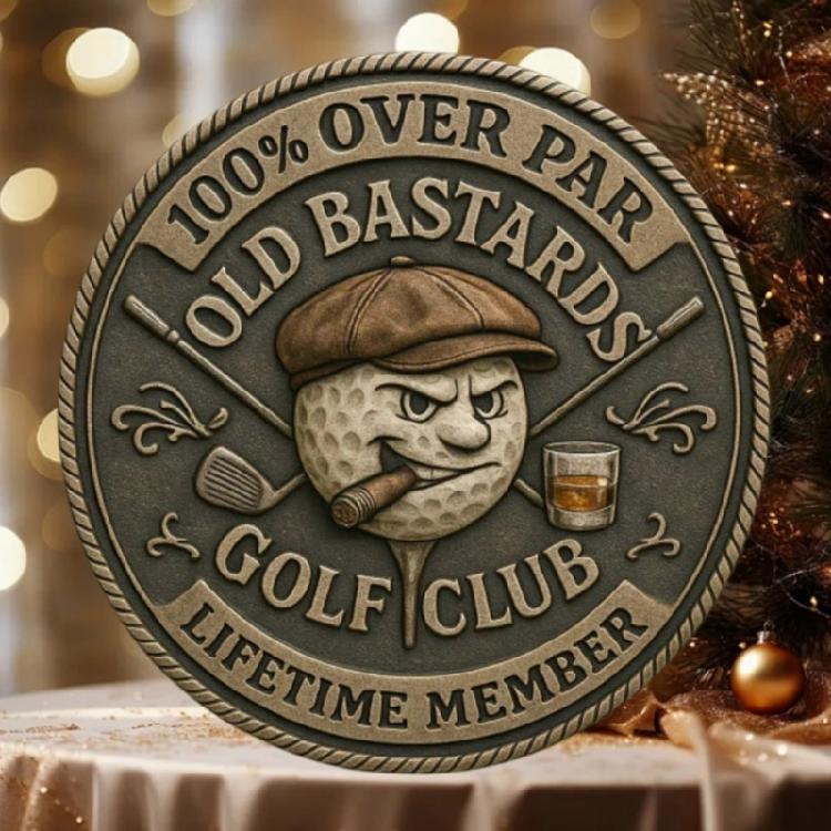 Over Par Old Bastards Golf Coin Humorous Golfer Gift,Novelty Golf Ball Marker Funny Golf Accessories for Men Women