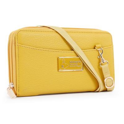 Portefeuille Snoopy à Double Fermeture Sac à Bandoulière Grand Sac Personnage Coloré Marchandise Sac pour Femme, Capacité, (Jaune)