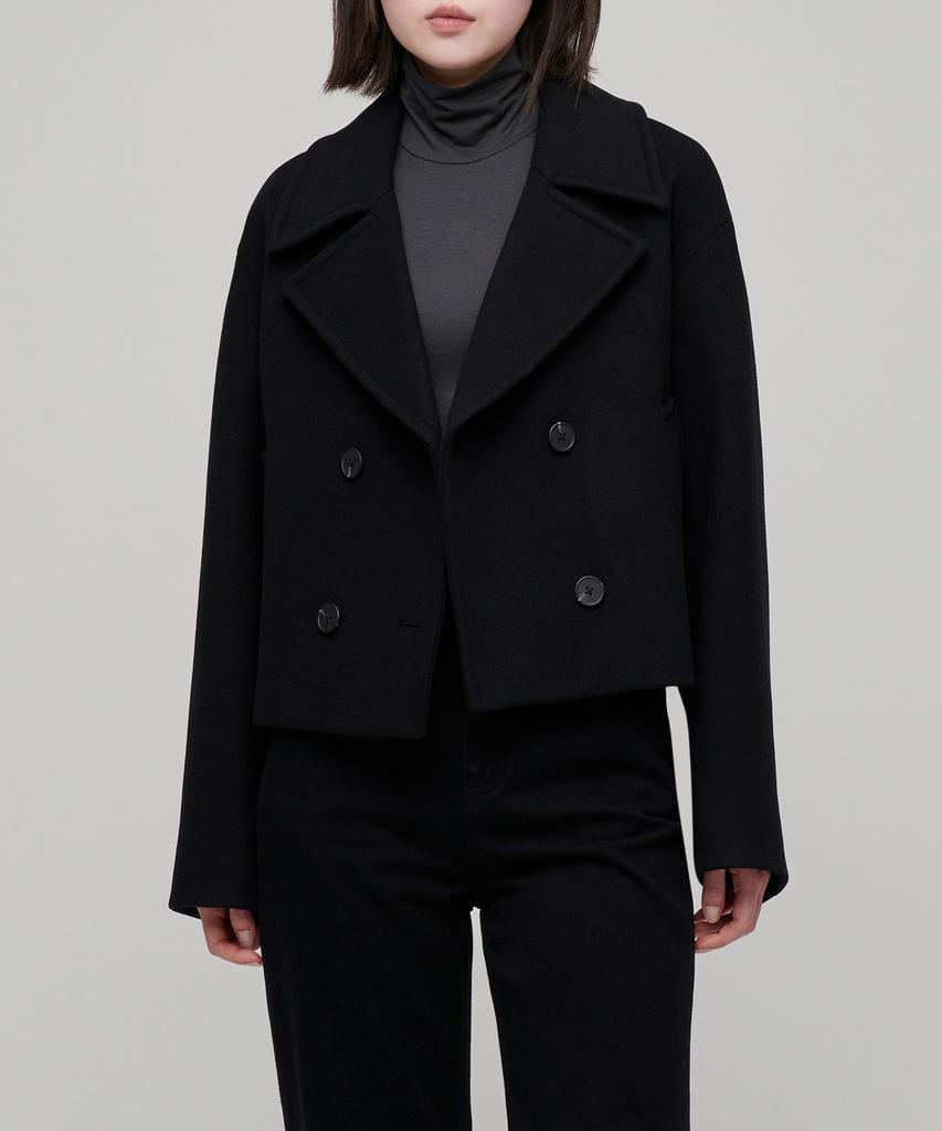 Musinsa Standard Woman Women'S Cashmere Blend Short Pea Coat [Black]
