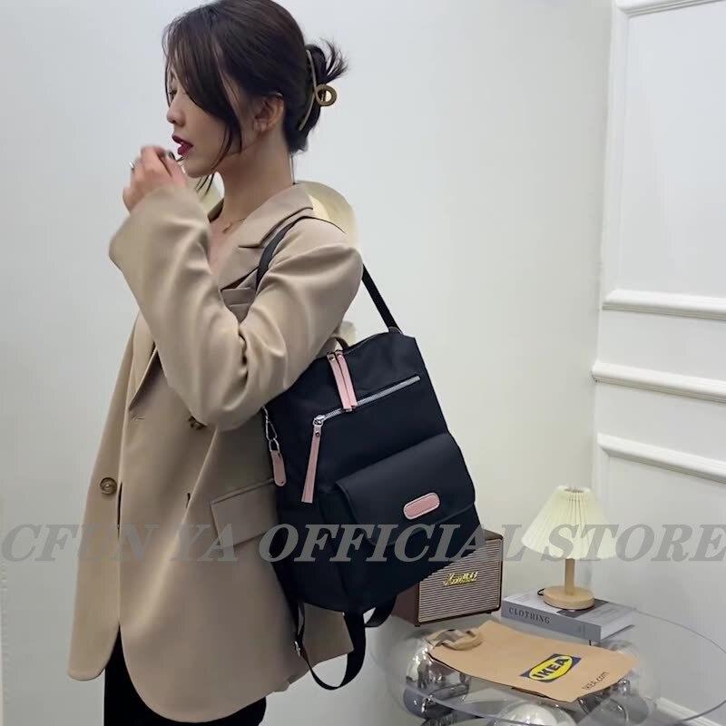 Black Women's Backpack School Bags Oxford Waterproof Anti-Theft Backpacks Casual Travel Female Handle Bag Rucksack